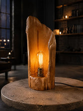 Load image into Gallery viewer, Hand-Carved Irish Driftwood Lamp | Dimmable LED Table Lamp