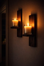 Load image into Gallery viewer, Rustic Wooden Wall Sconces – Handmade Candle Holders –  Plant Holders
