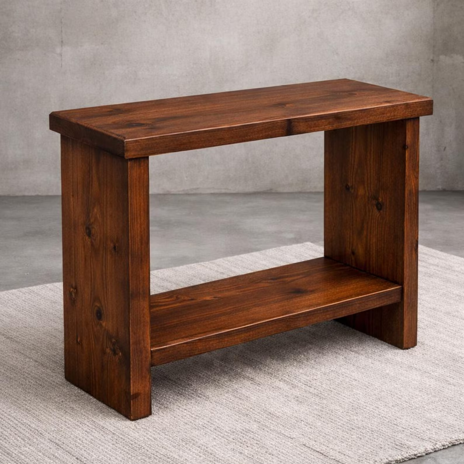 Handcrafted Solid Pine Sofa Side Table – Minimalist End Table