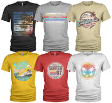 Load image into Gallery viewer, 6 Pack Men&#39;s Venice Beach California Cotton Crew Neck Casual T Shirts
