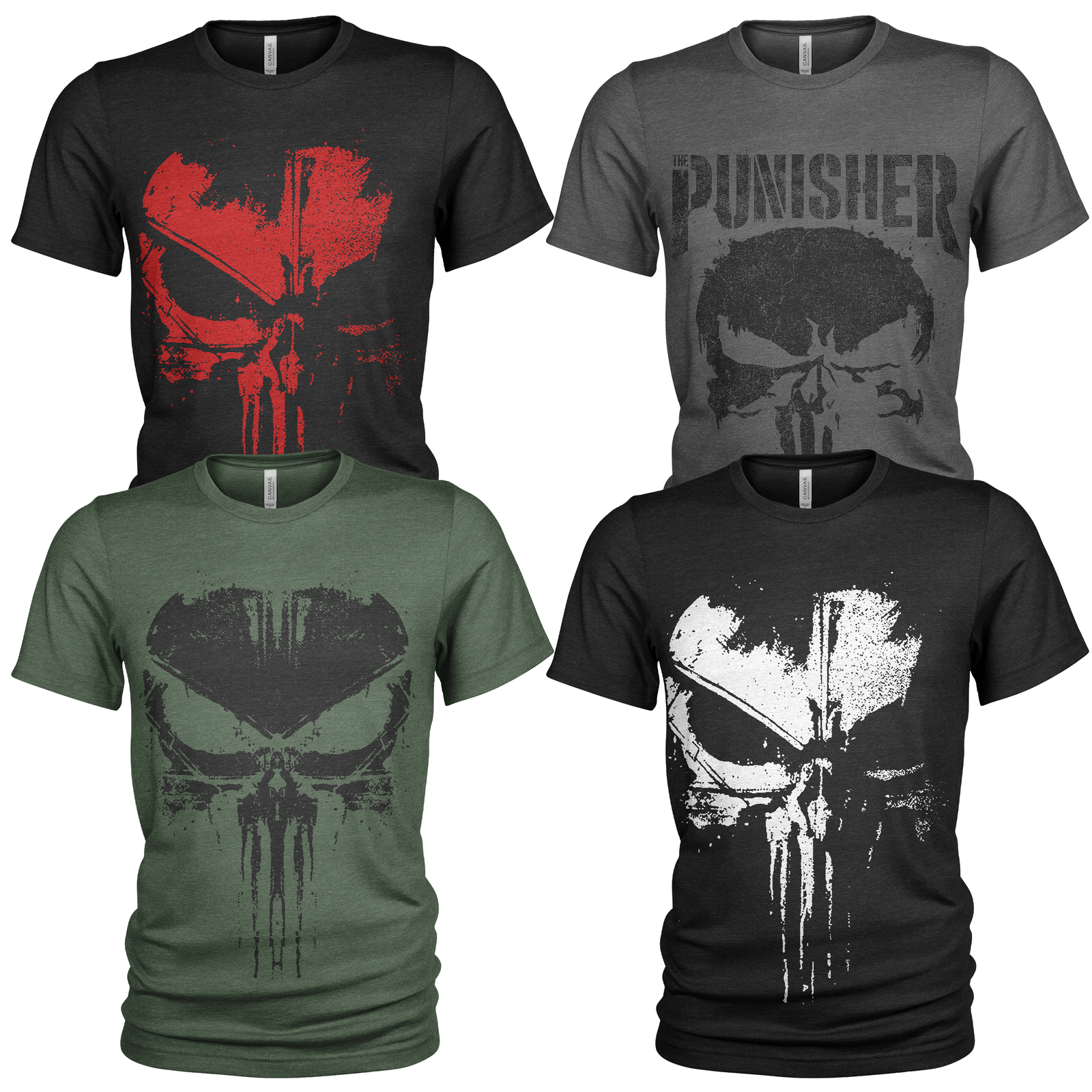 4 Pack Men's Military Skull Reaper T Shirt