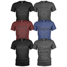 Load image into Gallery viewer, 6 Pack Men&#39;s Original Raw Denim Cotton Crew Neck Casual Dark T Shirts
