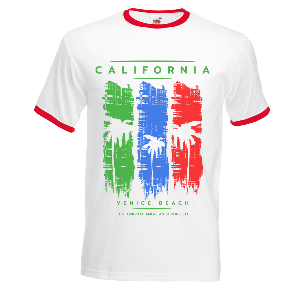 Venice Beach California Surfing Classic Unisex Ringer T-Shirt