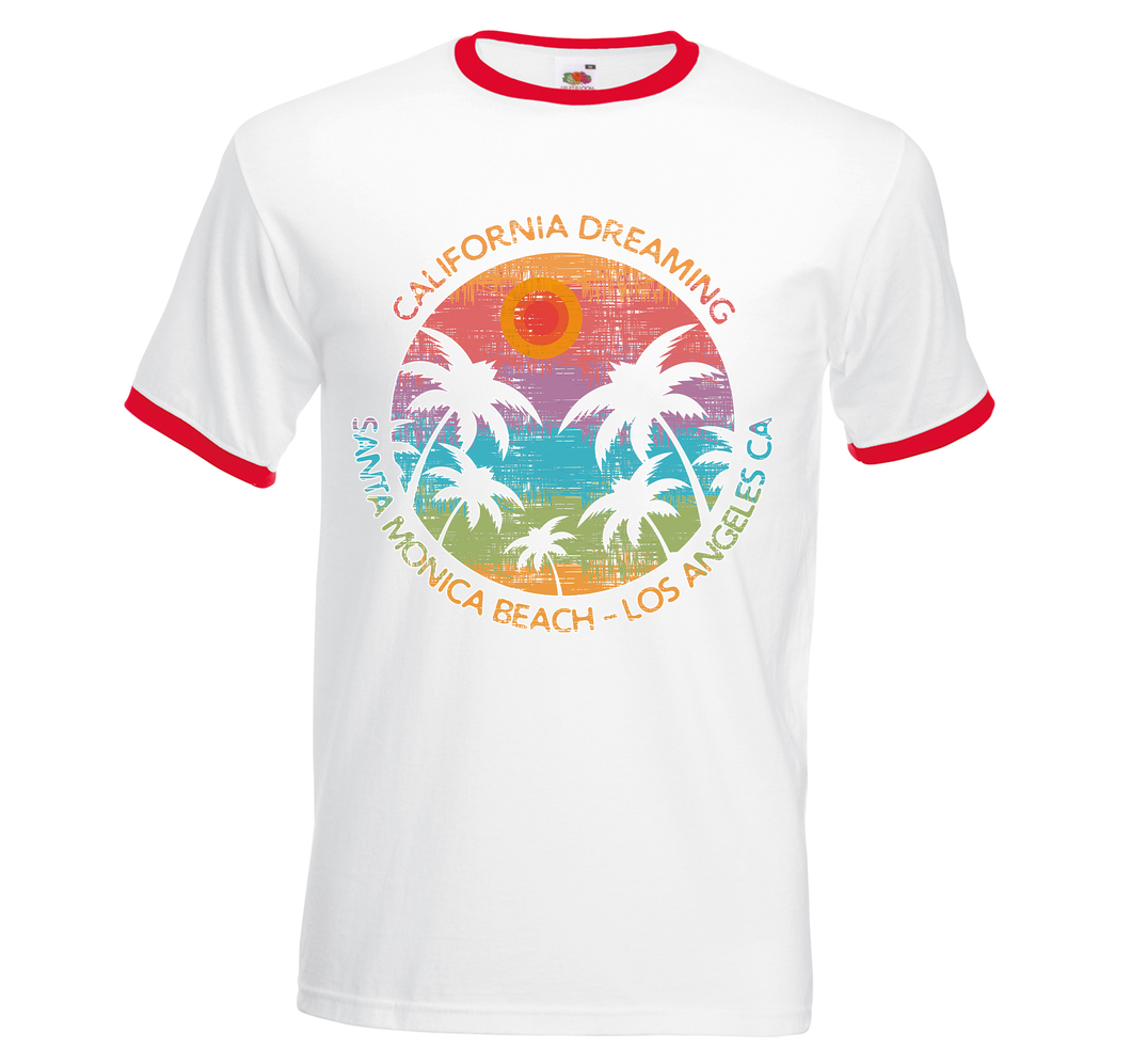 California Dreaming Santa Monica Classic Unisex Ringer T-Shirt