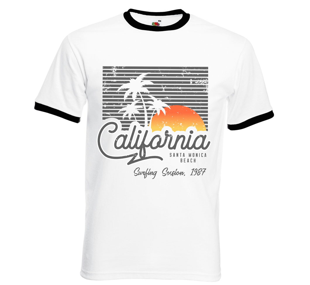 Santa Monica California 1987 Classic Unisex Ringer T-Shirt