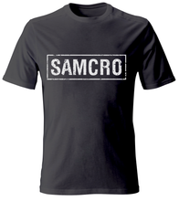 Load image into Gallery viewer, Sons Of Anarchy Black Banner Samcro T-Shirt
