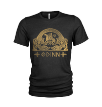 Load image into Gallery viewer, Ancient Gold Odin's in Valhalla Vikings T-Shirt
