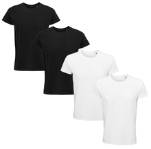 Load image into Gallery viewer, 4 Pack Men's Organic Cotton Crew Neck Casual Fitted T Shirts
