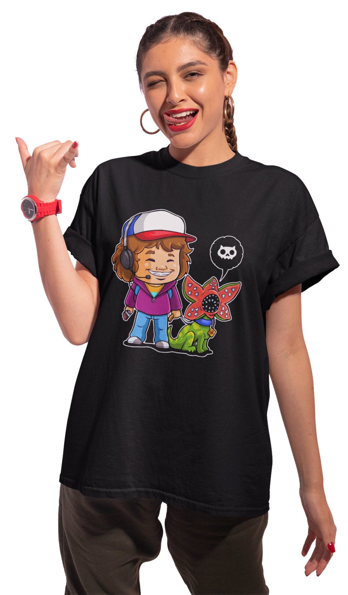 Dart and Dustin Demogorgon T-Shirt Kids & Adults Sizes