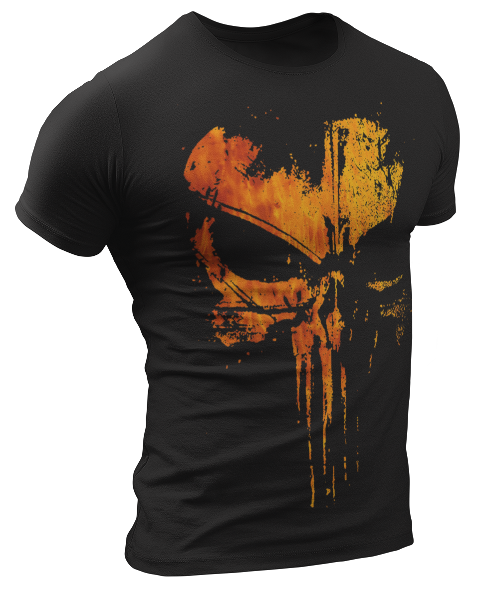 The Punisher Fire Skull Men's T Shirt