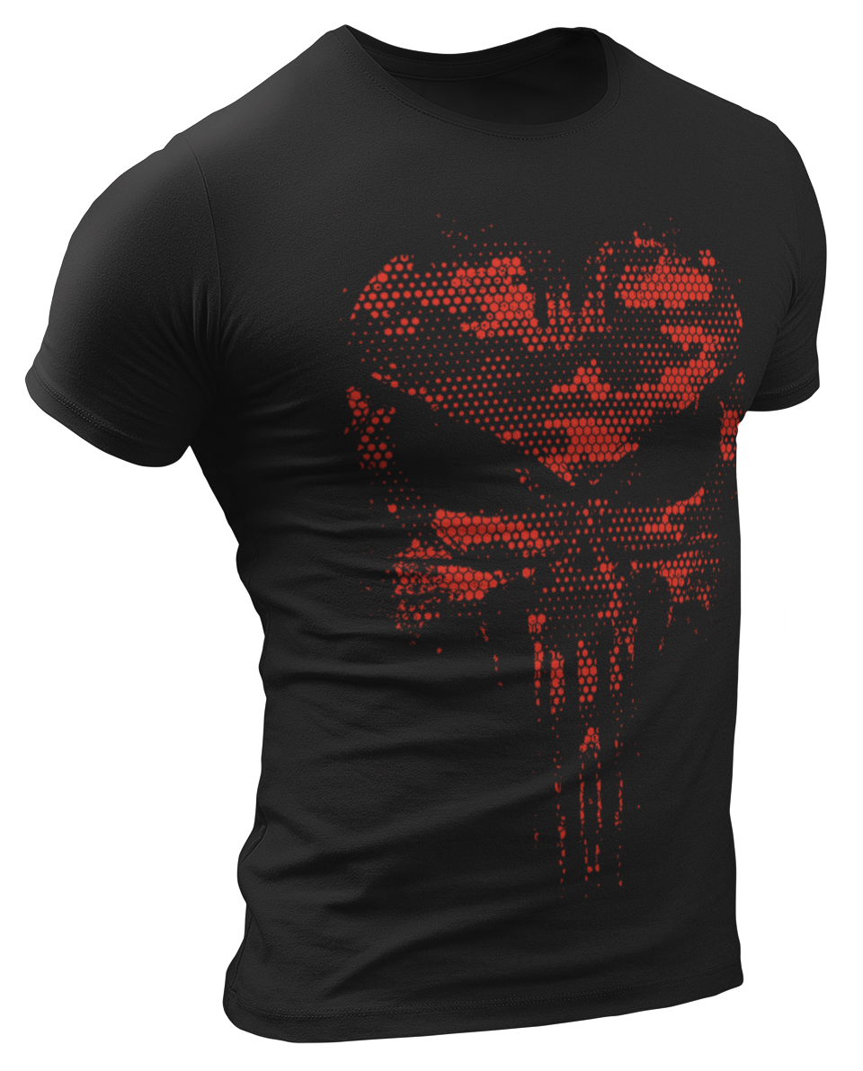 Military Dark Red Punisher Men's T Shirt